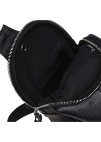 Черный кожаный слинг Borsa Leather K15026-black