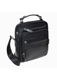 Черная мужская сумка на плечо Borsa Leather K15112-black
