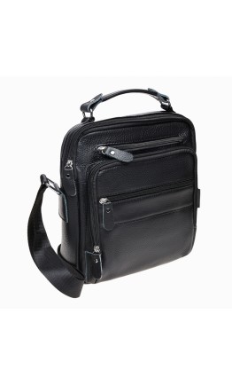 Черная мужская сумка на плечо Borsa Leather K15112-black