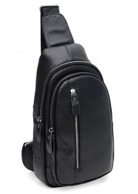 Черный мужской слинг кожаный Keizer K15609bl-black