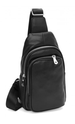 Мужская сумка на плечо кожаная слинг Ricco Grande K16040-black