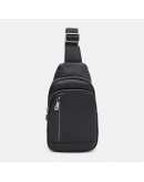 Фотография Мужской кожаный черный слинг - рюкзак Ricco Grande K16183bl-black