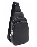 Фотография Мужской кожаный черный слинг - рюкзак Ricco Grande K16226bl-black