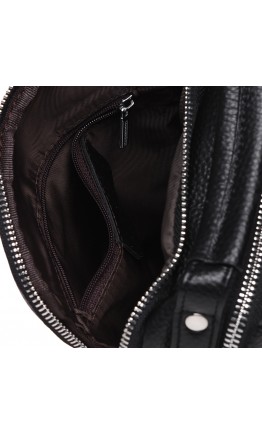 Черная кожаная сумка - барсетка Ricco Grande K16268-black
