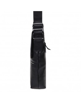 Мужская черная кожаная плечевая сумка Keizer K187015-black