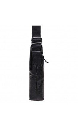 Мужская черная кожаная плечевая сумка Keizer K187015-black
