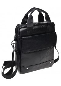 Мужская черная сумка Borsa Leather K18859-black