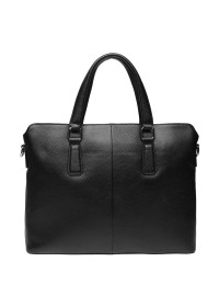 Черная деловая кожаная сумка Borsa Leather k19152-1-black