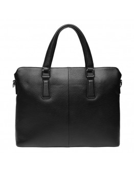 Черная деловая кожаная сумка Borsa Leather k19152-1-black
