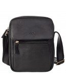Фотография Кожаная черная мужская сумка на плечо среднего размера KATANA K31161-1