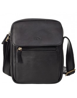 Кожаная черная мужская сумка на плечо среднего размера KATANA K31161-1