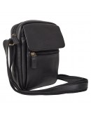 Фотография Кожаная черная мужская сумка на плечо среднего размера KATANA K31161-1
