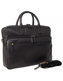 Черная фирменная кожаная деловая сумка Katana k31163-1