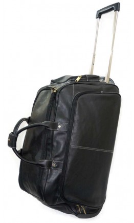 Дорожная кожаная черная фирменная сумка KATANA k33159-1