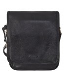 Фотография Черная кожаная фирменная мужская сумка на плечо с клапаном KATANA K36102-1