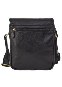 Черная кожаная фирменная мужская сумка на плечо с клапаном KATANA K36102-1