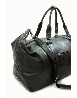 Дорожная кожаная черная фирменная сумка KATANA K69253-1