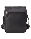 Фотография Кожаная черная мужская сумка на плечо с клапаном KATANA K81622-1