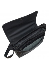 Стильная кожаная черная мужская сумка на плечо Katana k83606-1