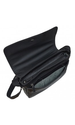 Стильная кожаная черная мужская сумка на плечо Katana k83606-1