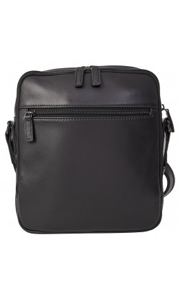 Кожаная мужская черная фирменная сумка на плечо KATANA K89621-1