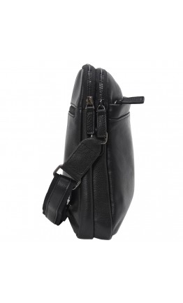 Кожаная черная мужская сумка на плечо  размера KATANA k89624-1