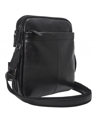 Фотография Кожаная черная мужская сумка на плечо  размера KATANA k98662-1
