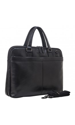 Кожаная мужская черная сумка на 2 отделения Katana k98665-1