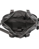 Фотография Кожаная мужская черная сумка KM0408-1