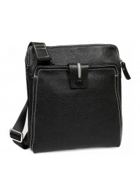 Мягкая мужская черная сумка на плечо 7206