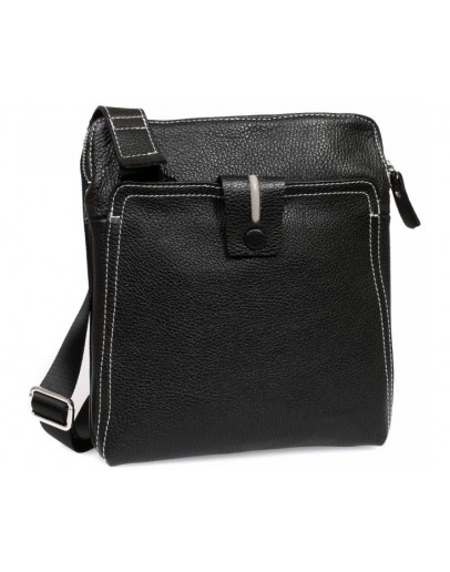 Фотография Мягкая мужская черная сумка на плечо 7206