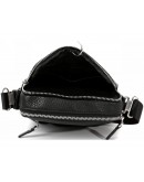 Фотография Стильная чёрная кожаная сумка на плечо 7233