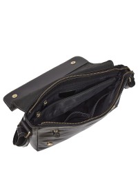 Чёрная винтажная кожаная мужская плечевая сумка M1136A