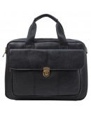 Фотография Кожаная черная мужская сумка портфель M315A