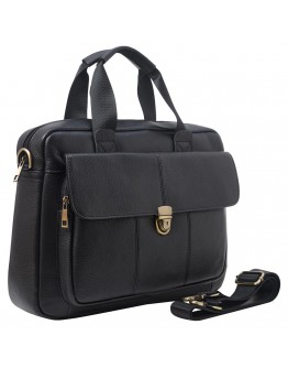 Кожаная черная мужская сумка портфель M315A