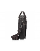 Фотография Мужская кожаная вертикальная сумка коричневая M38-8861DB