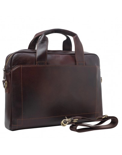 Фотография Деловая кожаная коричневая сумка для ноутбука M5006C