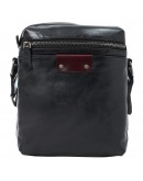 Фотография Кожаная черная мужская сумка на плечо M6067A