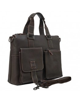 Кожаная коричневая мужская мягкая сумка M7264C