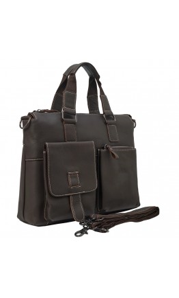 Кожаная коричневая мужская мягкая сумка M7264C