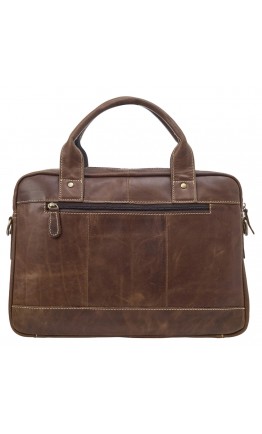Кожаная коричневая мужская сумка портфель M8002С