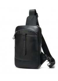 Мужская черный рюкзак на плечо - слинг M8037A
