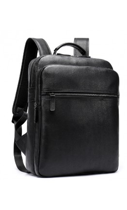 Кожаный мужской черный рюкзак M8388A