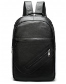 Фотография Кожаный мужской рюкзак черного цвета M9021A