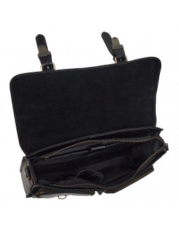 Кожаный мужской удобный портфель, черный M9033A