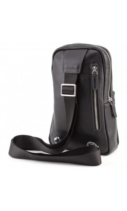 Черный кожаный рюкзак слинг Marco Coverna MD 6636 black