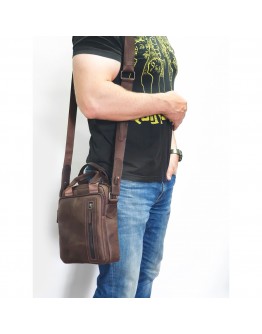 Мужская коричневая сумка - барсетка среднего размера VATTO MK115 KR450