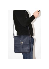 Мужская кожаная сумка синяя винтажная VATTO MK17 KR600