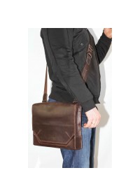 Удобная винтажная коричневая кожаная сумка А4 VATTO MK21 KR450