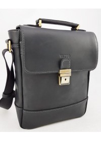 Черная мужская винтажная кожаная сумка - барсетка VATTO MK28.2 KR670